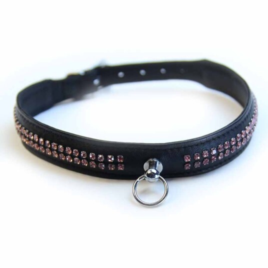 Kykink Dobbel Pink Strass Collar