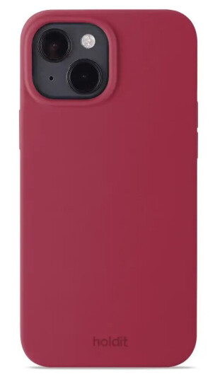 Holdit iPhone 15 Soft Touch Silikon Deksel - Red Velvet Holdit iPhone 15 Soft Touch Silikon Deksel - Red Velvet
