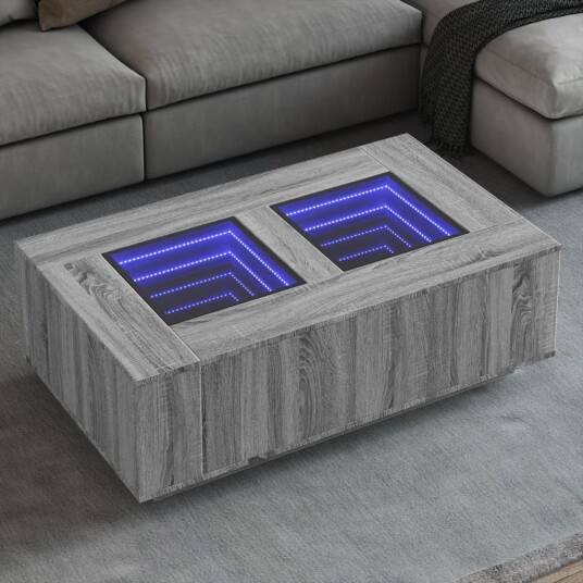 Salongbord med Infinity LED grå sonoma 116x69x40 cm 3284061