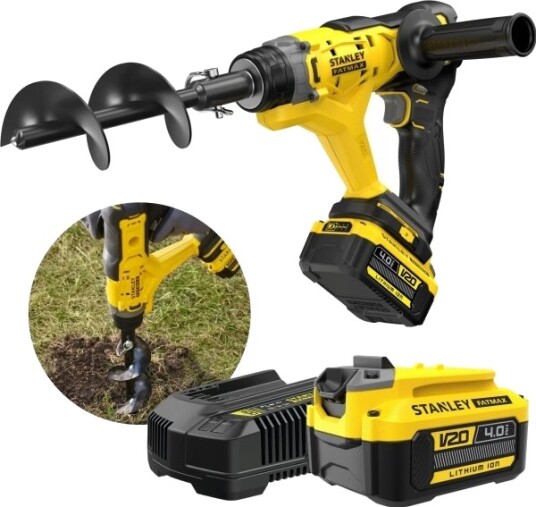 Stanley St Wiertnica Glebowa V20 Sfmcga75m1 1X4,0Ah + Swider 76X155 Mm Stanley St Wiertnica Glebowa V20 Sfmcga75m1 1X4,0Ah + Swider 76X155 Mm