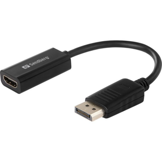 Sandberg DisplayPort til HDMI Adapter - Svart, HDMI 1.3a, DisplayPort 1.1