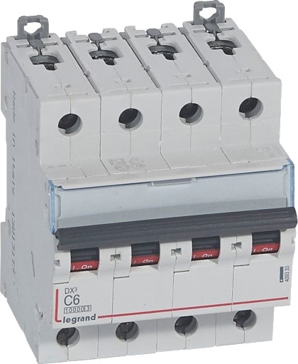 Legrand DX3 MCB automatsikring C6 4P 4M 10/16kA