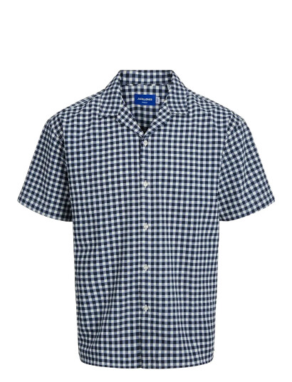 Jack & Jones Jorjeff Jacquard Shirt Ss Ln Styd24 - Navy - XXS