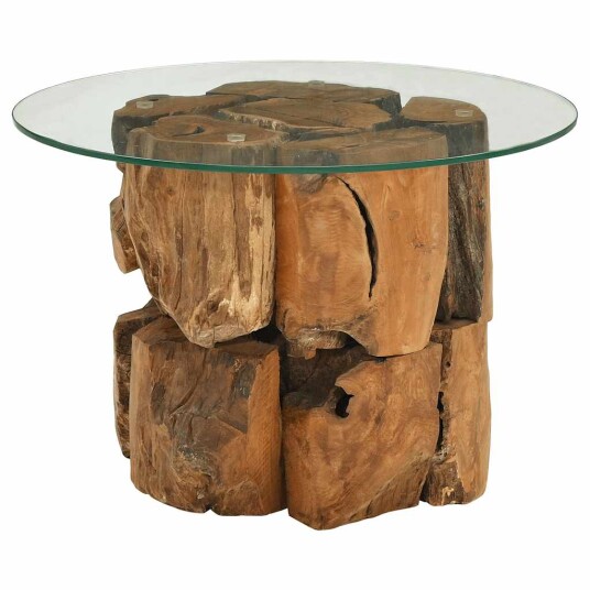 vidaXL Salongbord heltre teak drivved 60 cm