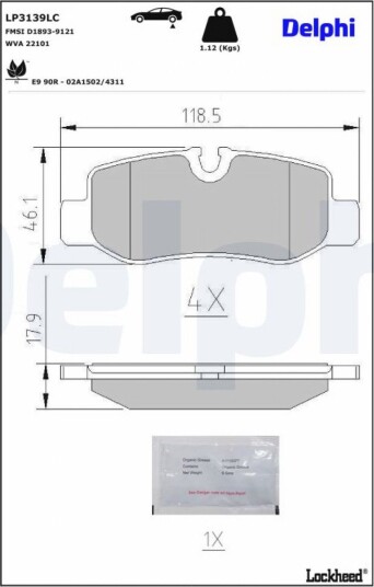 DELPHI LP3139LC Bremseklosser