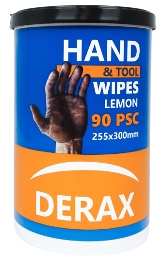 Derax hånd wipes med 90 ark i boksen 90stk ark størrelse 255 x 300 mm Derax hånd wipes med 90 ark i boksen 90stk ark størrelse 255 x 300 mm