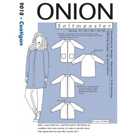 ONION Snittmønster Plus 9018 Coatigan Str XL 5XL