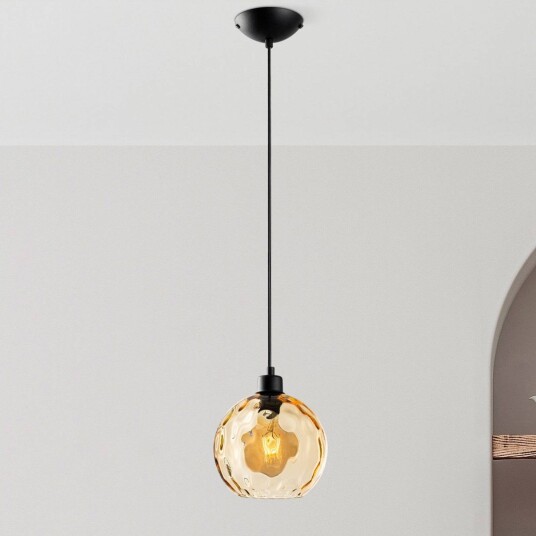 Pendellampe i glass Benek Opviq dimbar Gul / orange Stue / spisestue Glass Ung stilretning