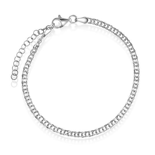 Pan Jewelry, Armbånd i 925 rhodinert sølv, 19 cm