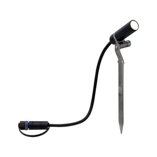 Plug & Shine Platini spot med spyd 2W 3000 Kelvin IP65 - Antrasitt