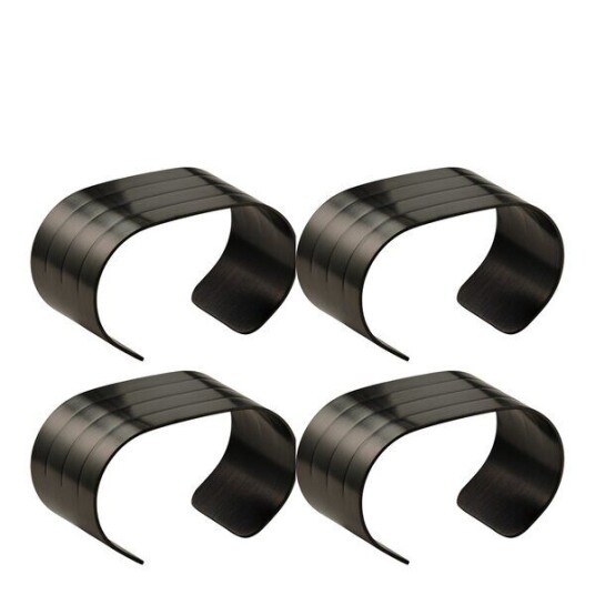 Aida - RAW serviettring 4 stk matte black Aida - RAW serviettring 4 stk matte black
