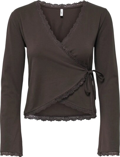 ONLY Onlkiss Calm L/S Wrap Cardigan Jrs   CHOCOLATE TORTE   M