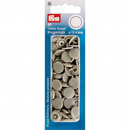 Prym Color Snaps Trykknapper i plast runde grå 12,4 mm 30 stk