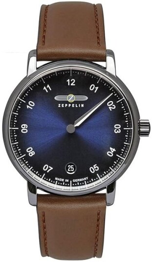 Zeppelin Dameklokke 86433 Captains Blå/Lær Ø36 mm