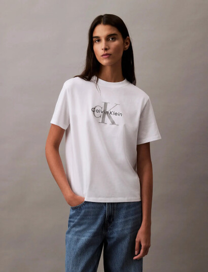 Calvin Klein Jeans Hero Ss Classic Monologo Cneck T - White - L
