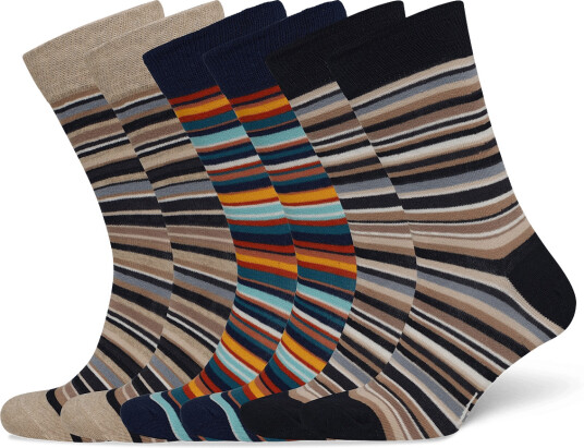 TOPECO Socks 6 P Cotton Multi 999S25 6 Pc/Pack Multi/patterned 41 45