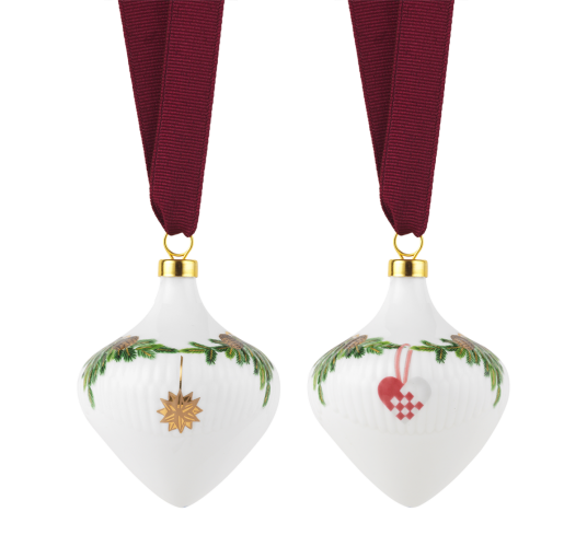 Royal Copenhagen Stjerneriflet Jul ornament 8,5 cm 2 stk