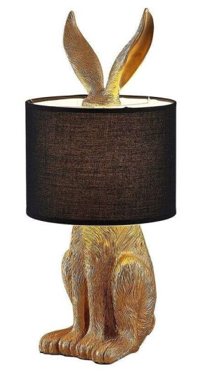 Lindby Lorentina bordlampe av stoff, kanin, gull