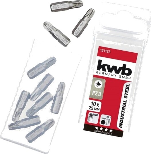 Kwb 121123 Kryssspor Bit Pz 3 Stål (10 Stk)
