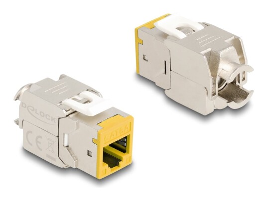 Delock Modulinnlegg Toolfree Cat 6A Rj 45 Lsa Gul En Pakke 10 88111