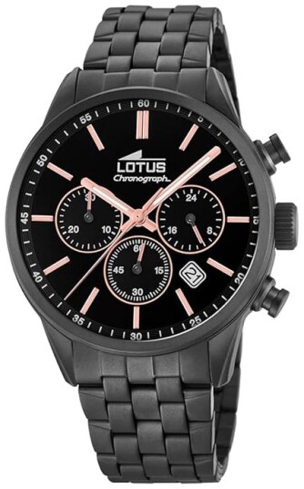 Lotus Herreklokke 18668/2 Chrono Sort/Stål Ø41.5 mm