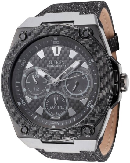 Guess Herreklokke W1058G3 Sort/Lær Ø45 mm Guess Herreklokke W1058G3 Sort/Lær Ø45 mm