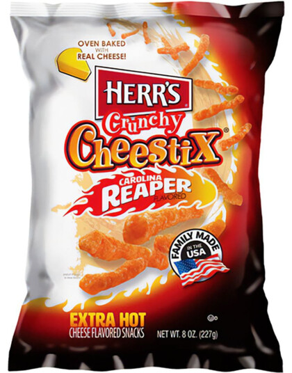 Herr"s Crunchy Cheestix Carolina Reaper 227 gram USA Import supersterk