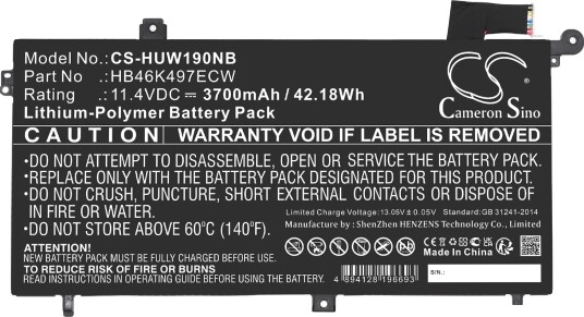 Batteri til Huawei MateBook D 2018 HUW190NB