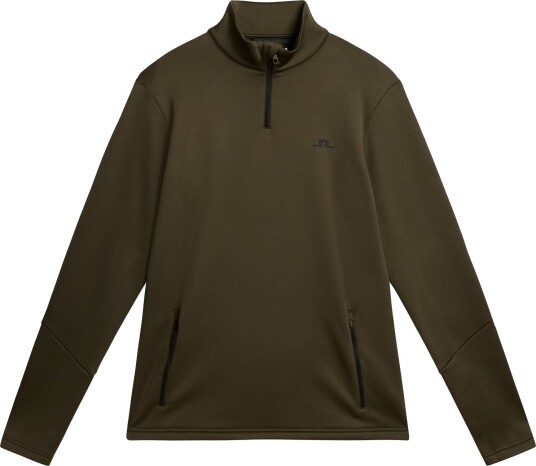 J.Lindeberg Men's Aerial 1/4 Zip Midlayer Forest Green S, Forest Green