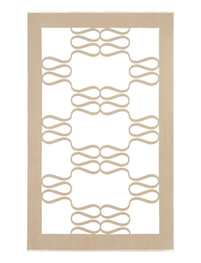 Malina Monogram Jacquard Beach Towel - Cream - ONE SIZE