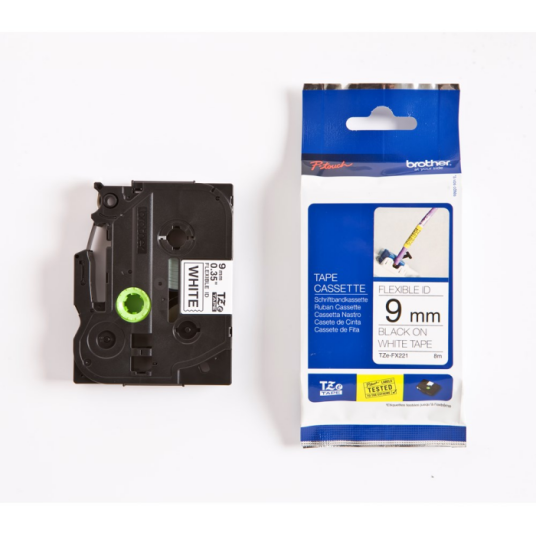 Brother 9 mm black/white tape-flexible Brother 9 mm black/white tape-flexible
