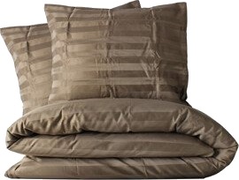 Aumi Collection Stripete dynetrekksett 230 x 220 cm Brun