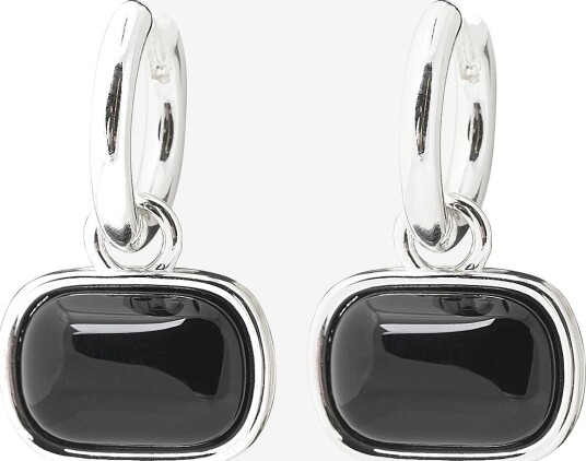 Pilgrim - Øredobber Now Earrings Silver-Plated/Black - Sølv