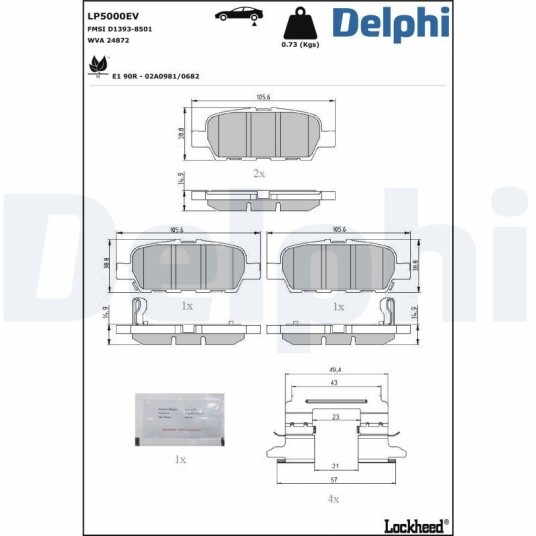 Bremseklosser DELPHI LP5000EV