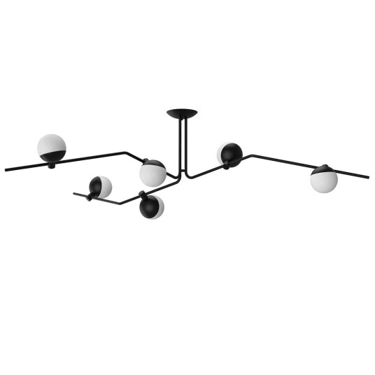 Grupa Baluna taklampe 6 lys - Svart/Opal