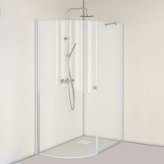 Hafa Igloo Pro J Dusjhjørne 80x136 cm, Alu/Klarglass
