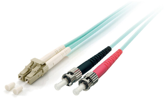 EQUIP LWL Patchkabel LC->ST 15.00m Multimode Duplex OM3 turq Polybeutel