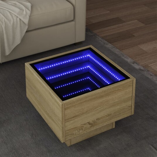 Sidebord LED sonoma eik 40x40x30 cm konstruert tre 847499