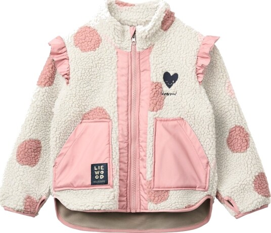Liewood Fleecejakke Noam Spot Dot Sandy/Rose Blush Mix Liewood 1½ år 86 Fleecejakke Hvit Rosa