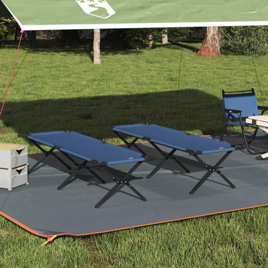 Sammenleggbar camping seng 2 pcs Blå 193 x 69 x 45 cm
