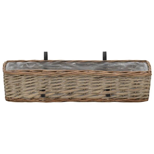 vidaXL Plantekasser for balkong 2 stk flettekurv med PE-fôring 60 cm