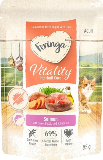 Feringa Vitality Hairball Care Anti-Hårball Laks 12 X 85 G