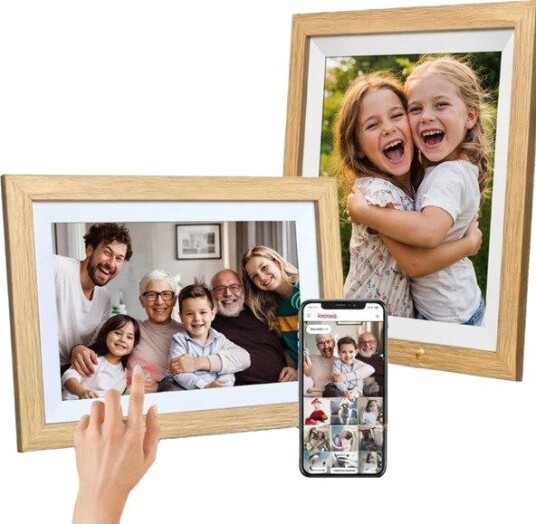Wozinsky WRC-32 10.1" digital fotoramme med Frameo 32GB app - lysebrun