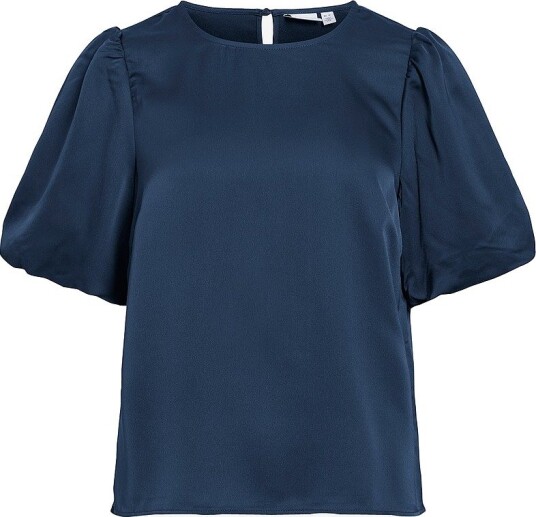 Vila Viellette 2/4 Satin Puff Top Noos Navy 34 Vila Viellette 2/4 Satin Puff Top Noos Navy 34
