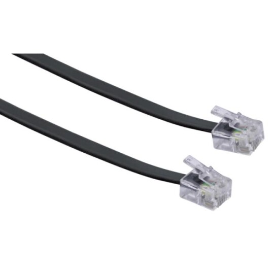SCHWAIGER TAE-Kabel RJ11 -> RJ11 6P4C 6m schwarz flach SCHWAIGER TAE-Kabel RJ11 -> RJ11 6P4C 6m schwarz flach