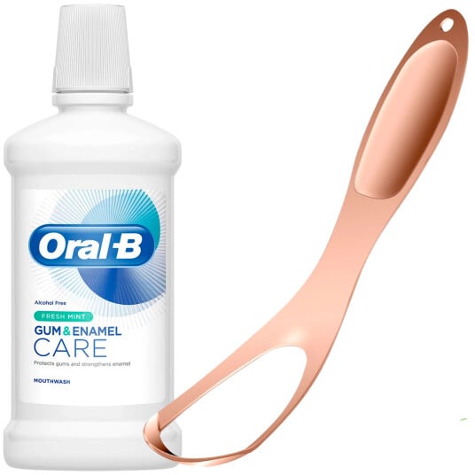 Dentadan Wide Tongue Cleaner + Oral-B Munnvann 250 ml Dentadan Wide Tongue Cleaner + Oral-B Munnvann 250 ml