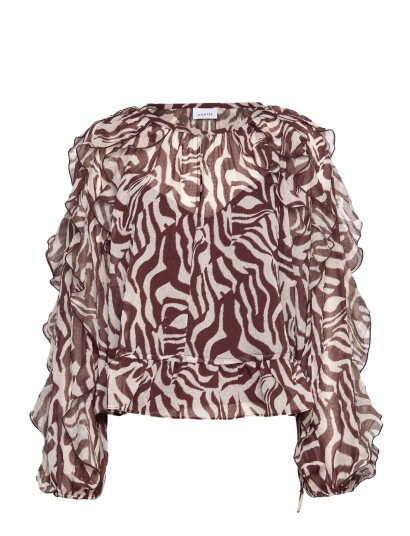 Dante6 Dante6 Zaliyah Boho Chiffon Printed Top Brown 34 Dante6 Dante6 Zaliyah Boho Chiffon Printed Top Brown 34
