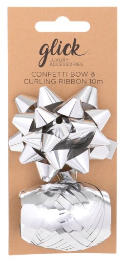 Rosett og Gavebånd Metallic Sølv