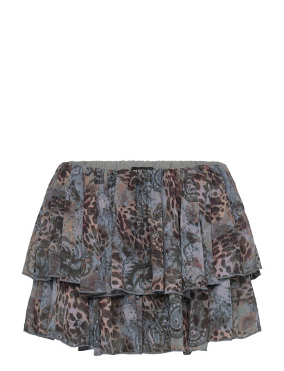 Monki Frilled Mini Skirt - Blue - M Monki Frilled Mini Skirt - Blue - M