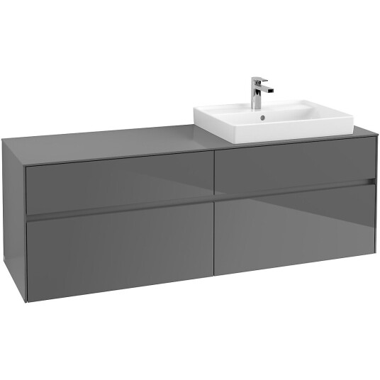 Villeroy & Boch  Collaro Servantskap med 4 skuffer 160x50x54,8 cm u/lys Grå Høyglans